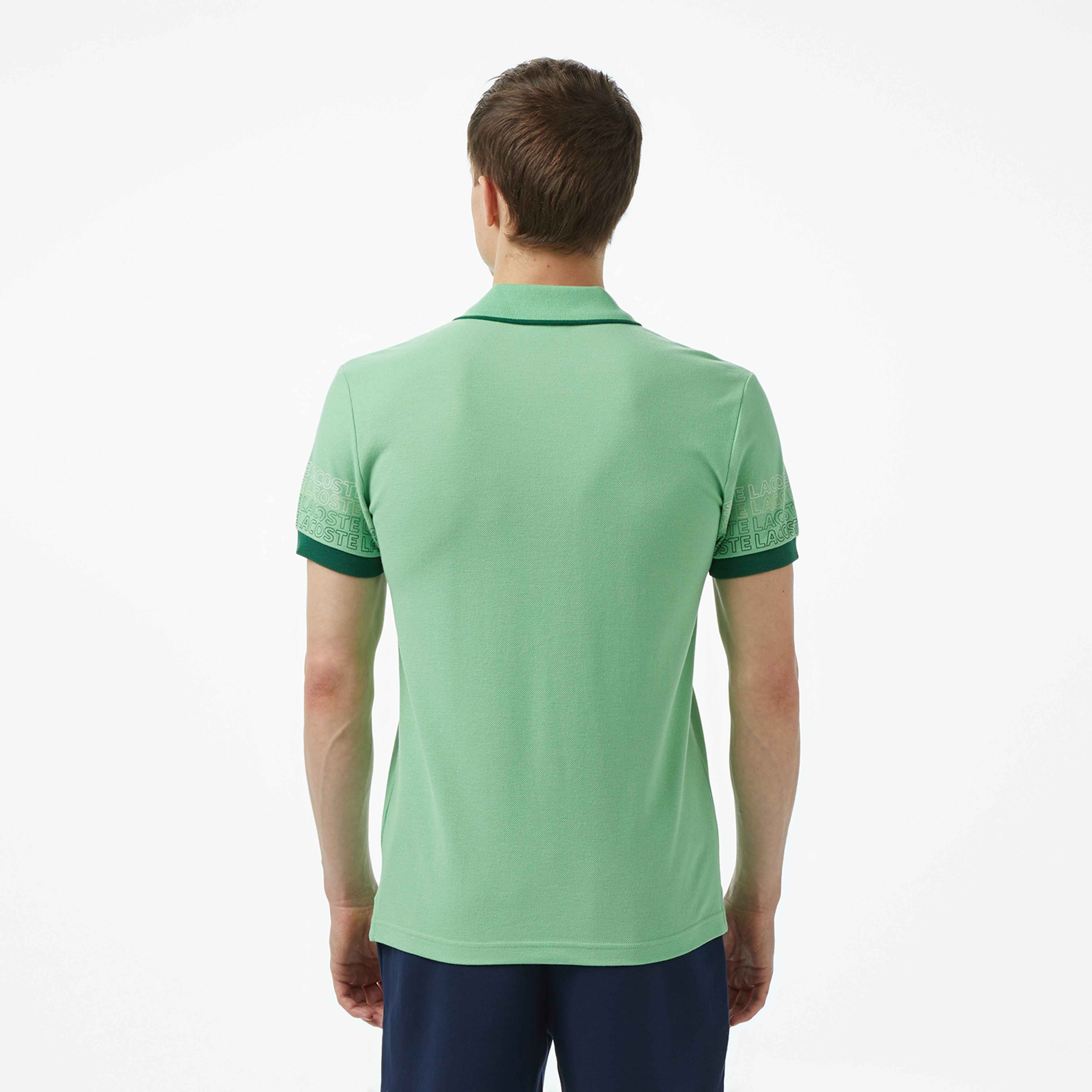 Loose Fit Erkek Baskılı Açık Yeşil Polo