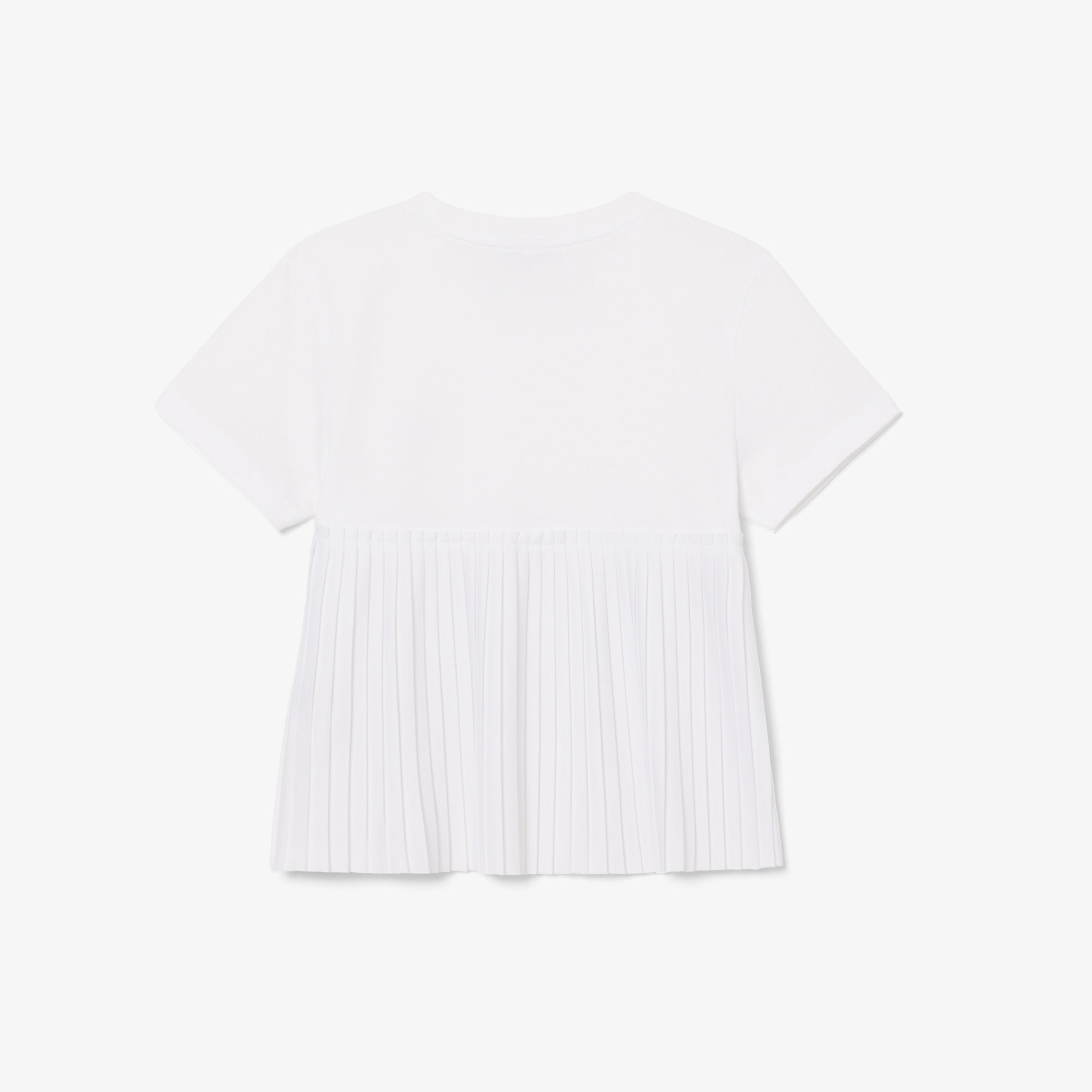 Kız Çocuk Bisiklet Yaka Beyaz T-Shirt