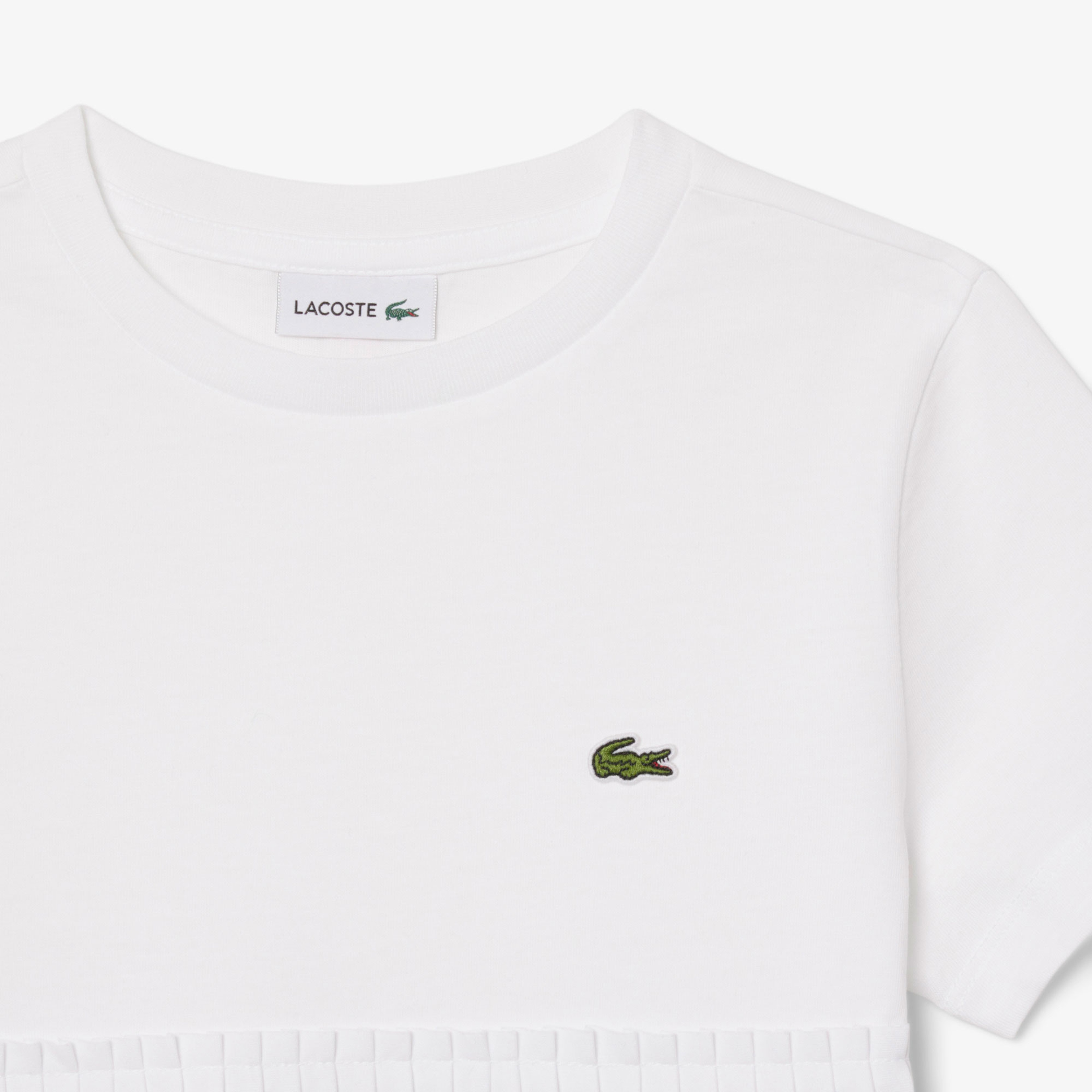 Kız Çocuk Bisiklet Yaka Beyaz T-Shirt