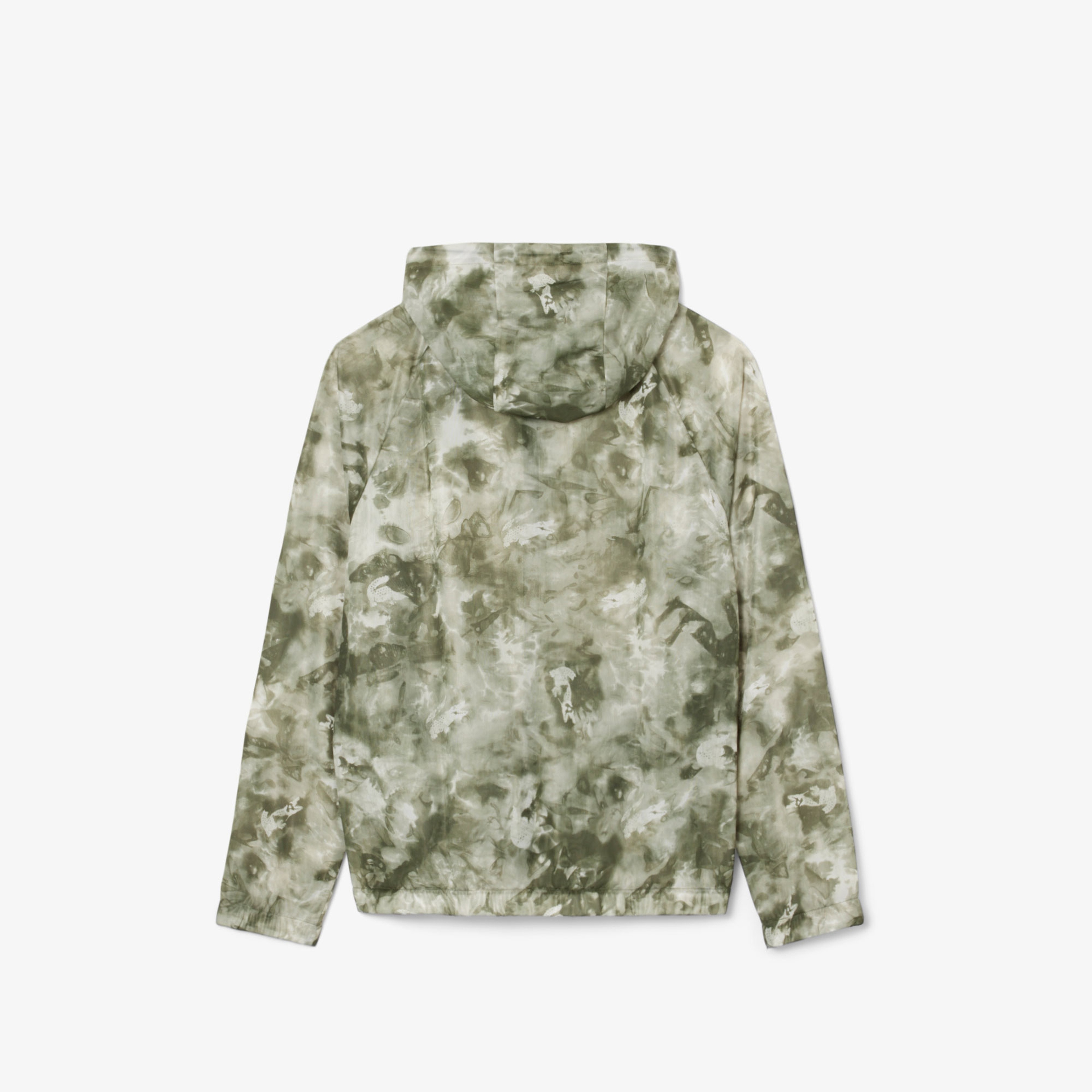 Erkek Kapüşonlu Baskılı Yeşil Ceket