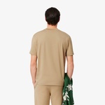 Erkek Classic Fit Bisiklet Yaka Bej T-Shirt