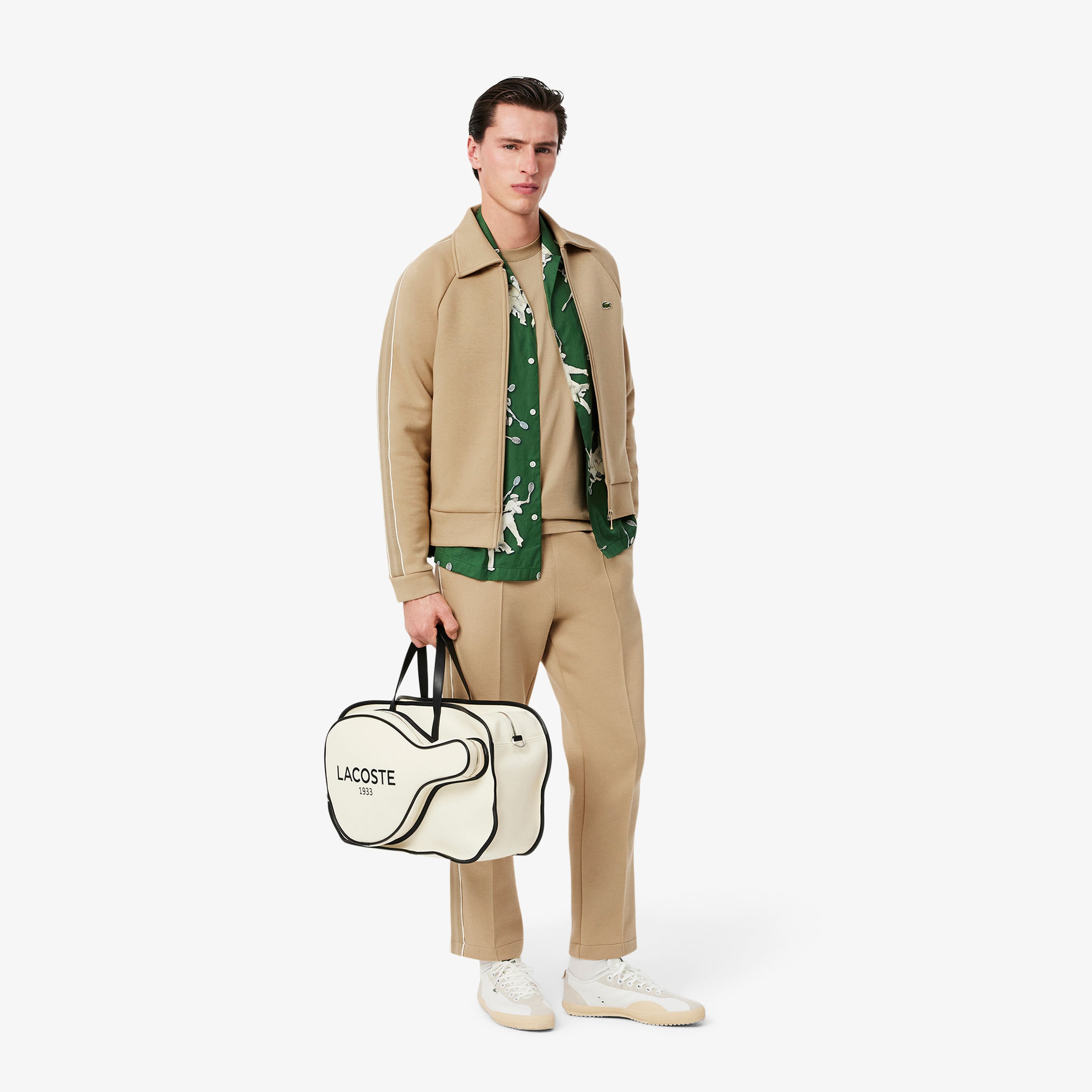 Erkek Classic Fit Bisiklet Yaka Bej T-Shirt