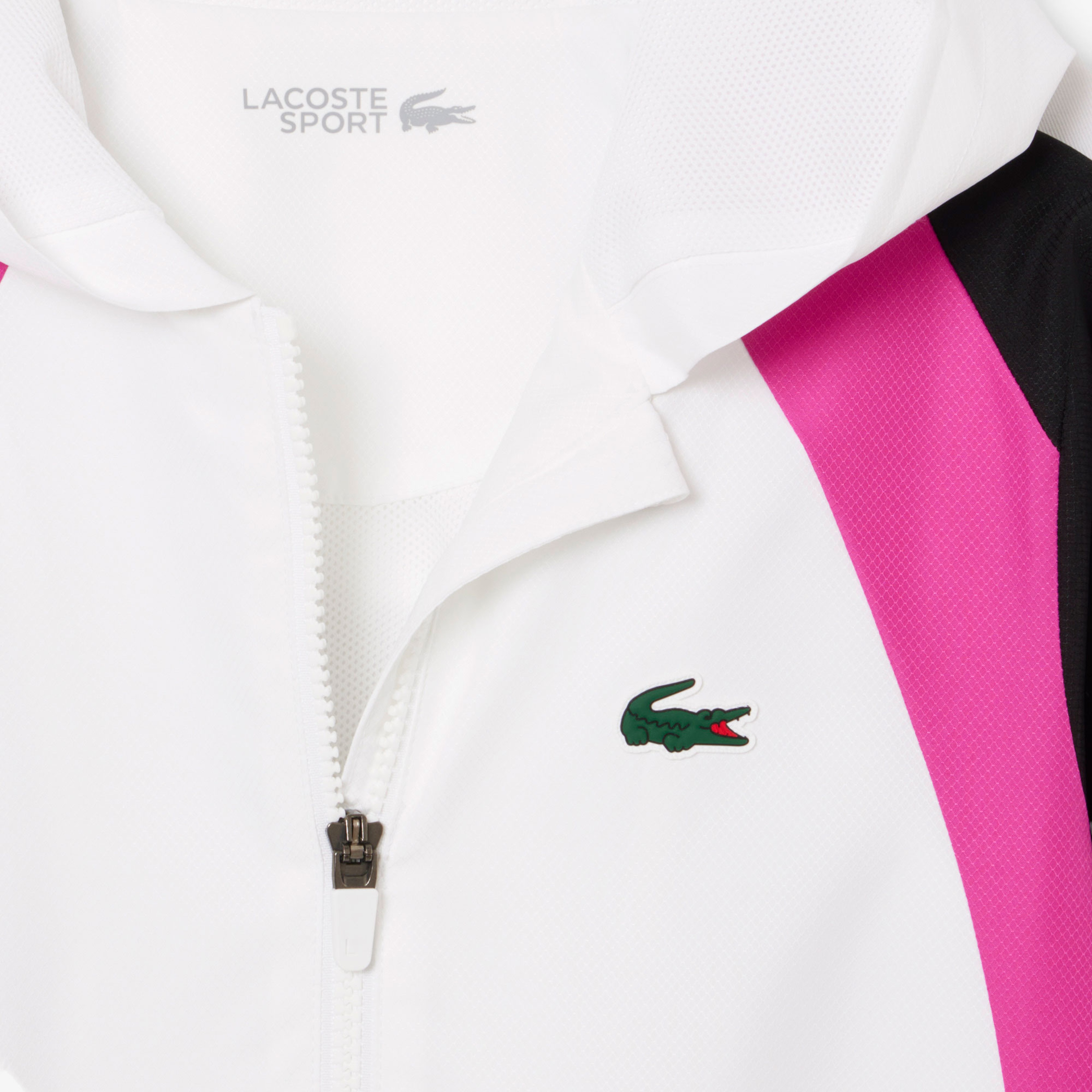 Lacoste Erkek Çocuk Kapüşonlu Renk Bloklu Beyaz Eşofman Takımı