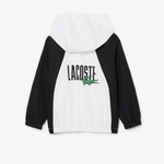 Lacoste Erkek Çocuk Kapüşonlu Renk Bloklu Beyaz Eşofman Takımı