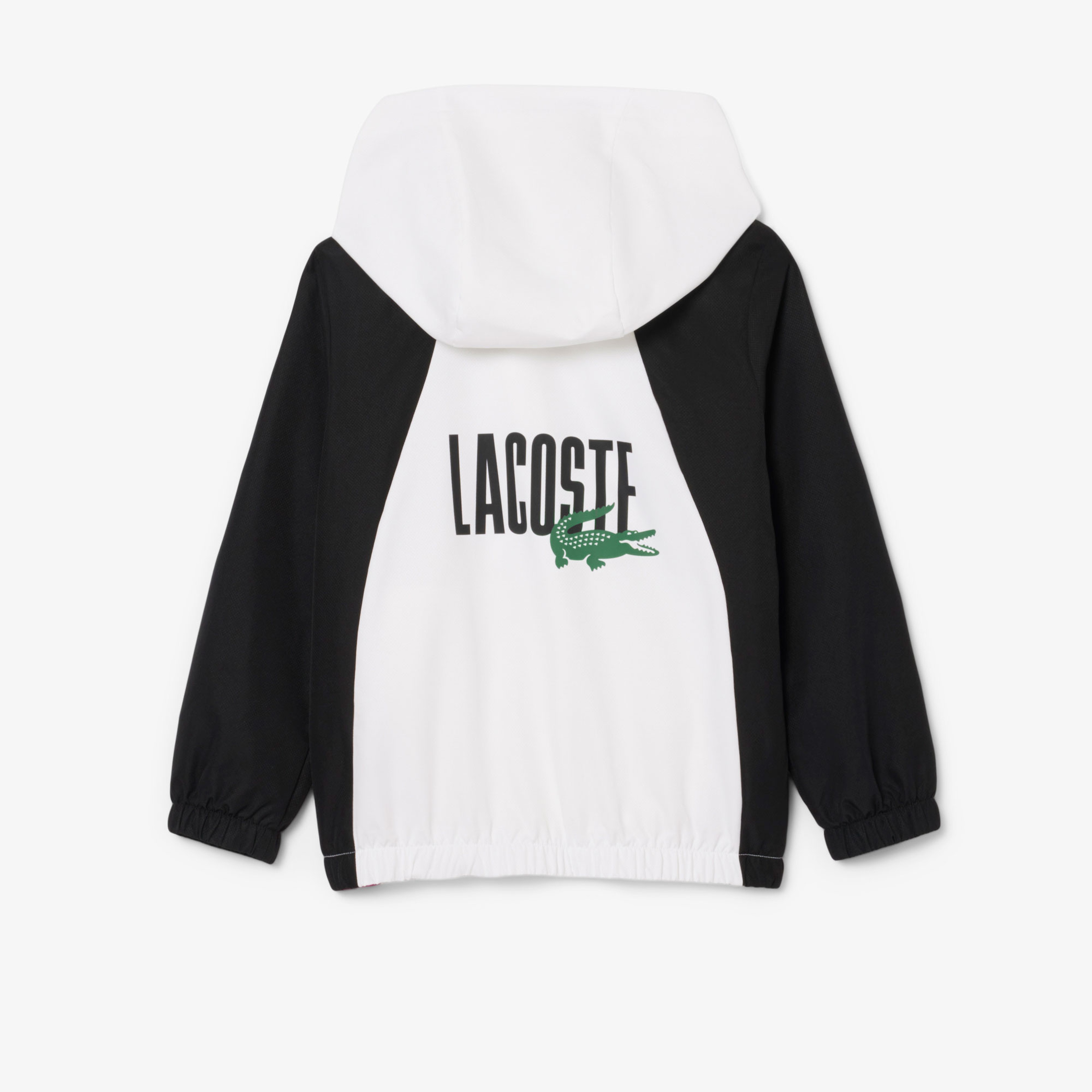 Lacoste Erkek Çocuk Kapüşonlu Renk Bloklu Beyaz Eşofman Takımı