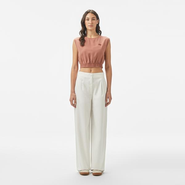 Kadın Relaxed Fit Beyaz Pantolon