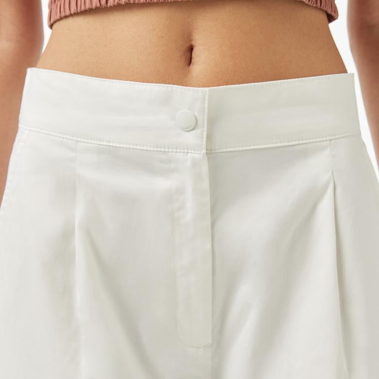 Kadın Relaxed Fit Beyaz Pantolon