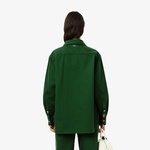 Kadın Relaxed Fit Denim Yeşil Ceket