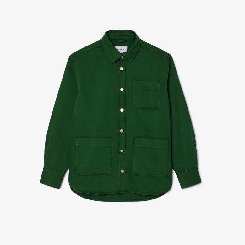 Kadın Relaxed Fit Denim Yeşil Ceket