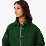 Kadın Relaxed Fit Denim Yeşil Ceket