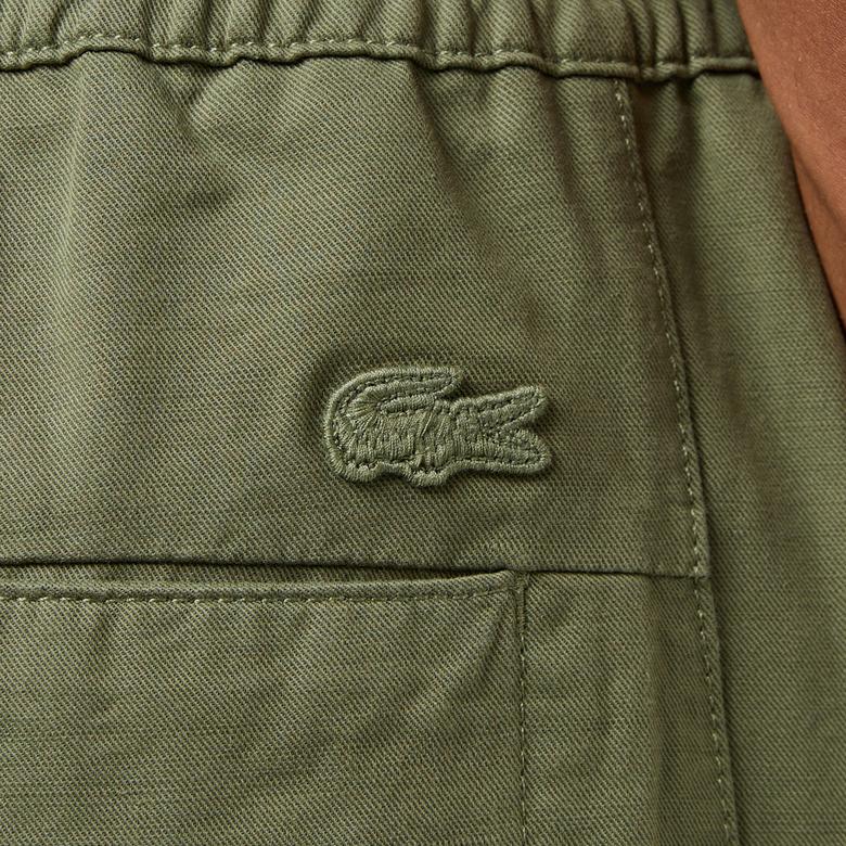 Erkek Relaxed Fit Haki Bermuda Şort