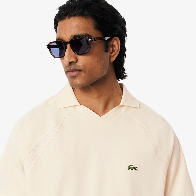 Erkek Classic Fit Organik Pamuk Krem Polo