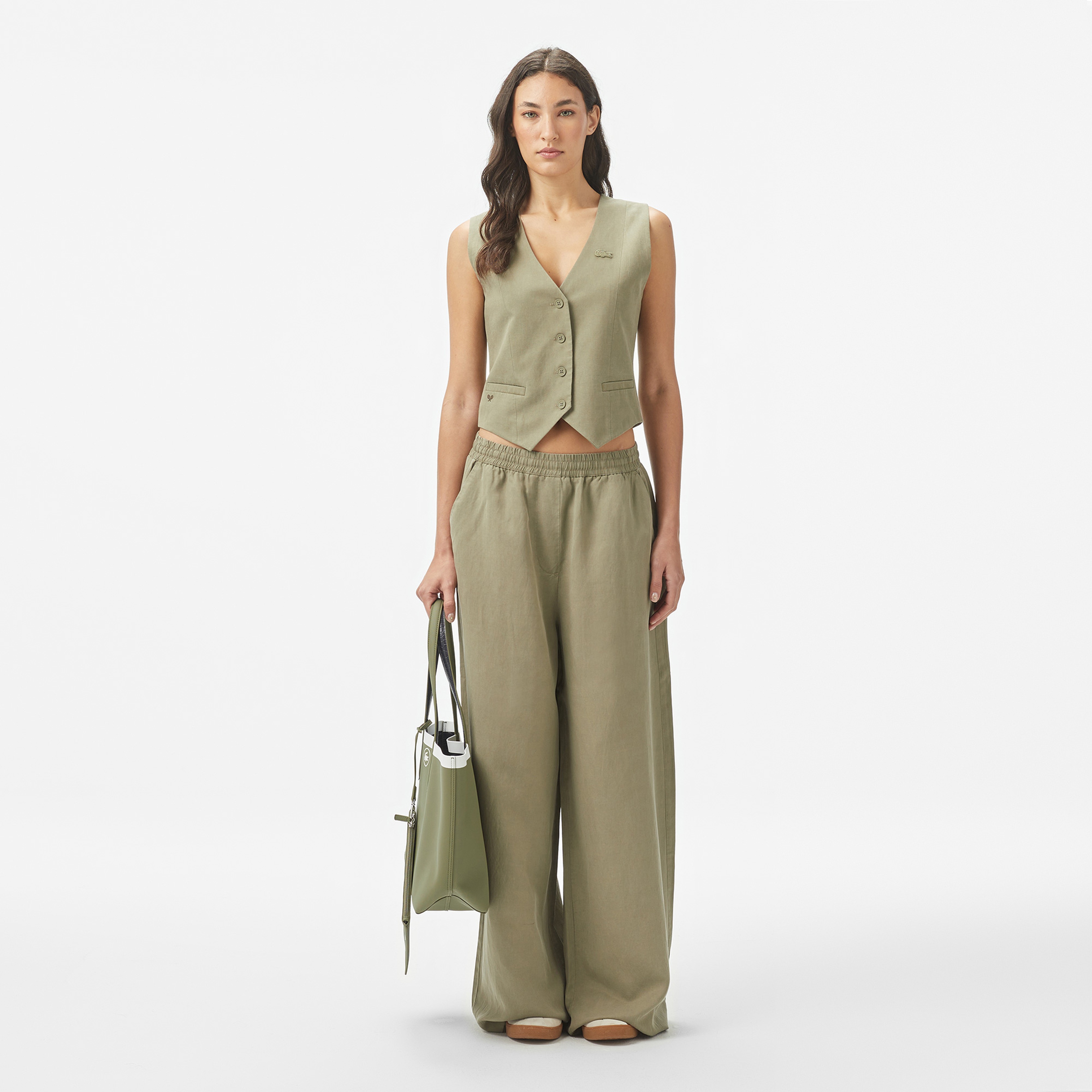 Kadın Slim Fit Haki Yelek