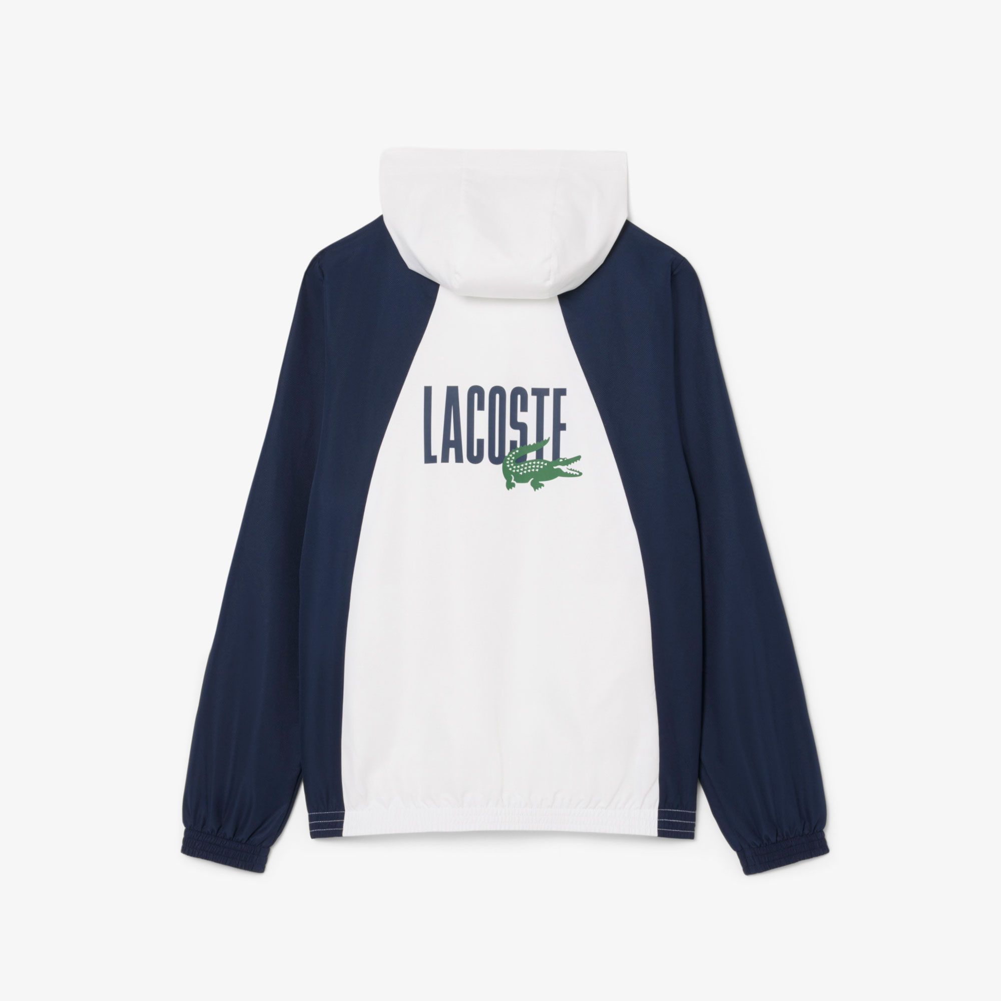 Erkek Regular Fit Kapüşonlu Renk Bloklu Beyaz Eşofman Takımı