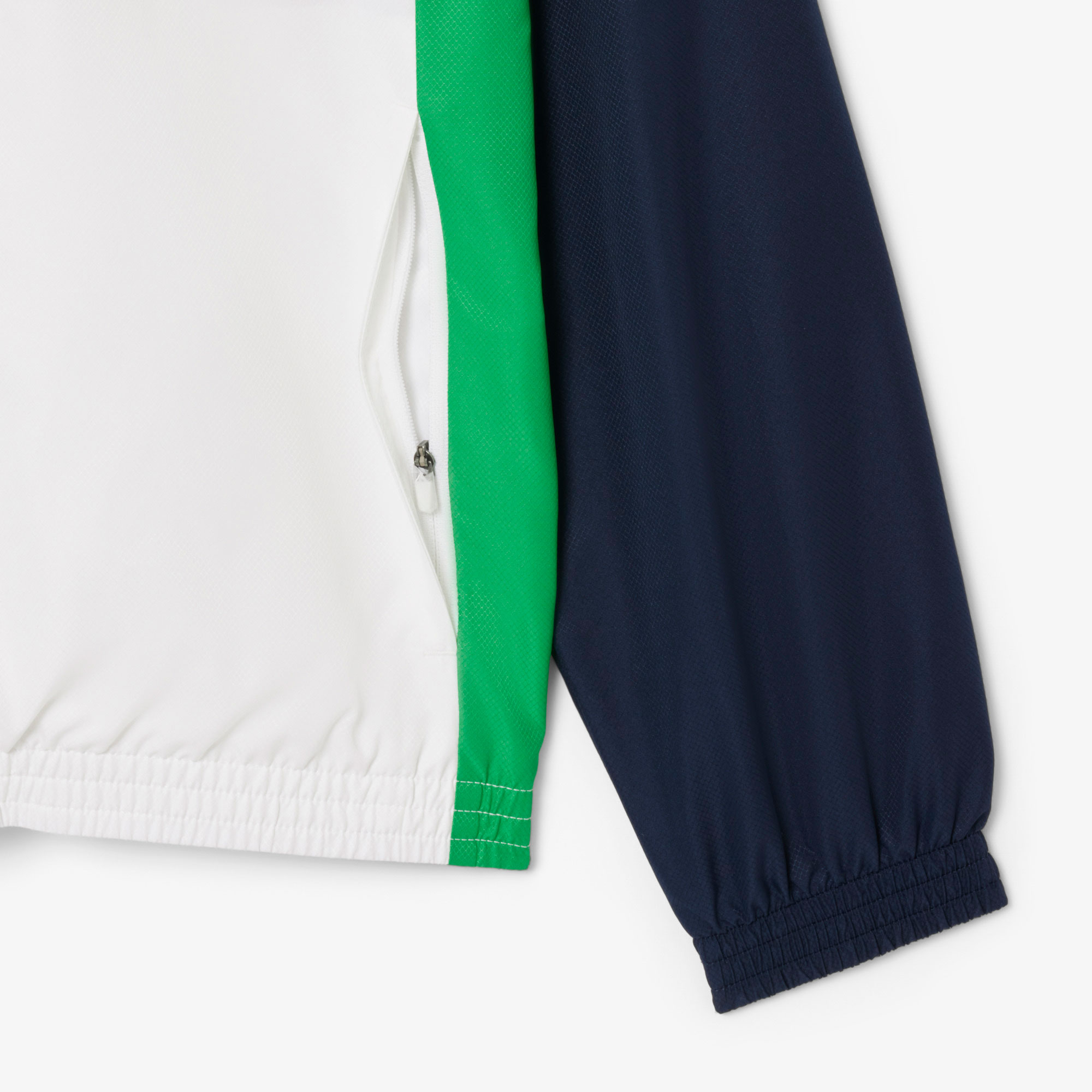 Erkek Regular Fit Kapüşonlu Renk Bloklu Beyaz Eşofman Takımı