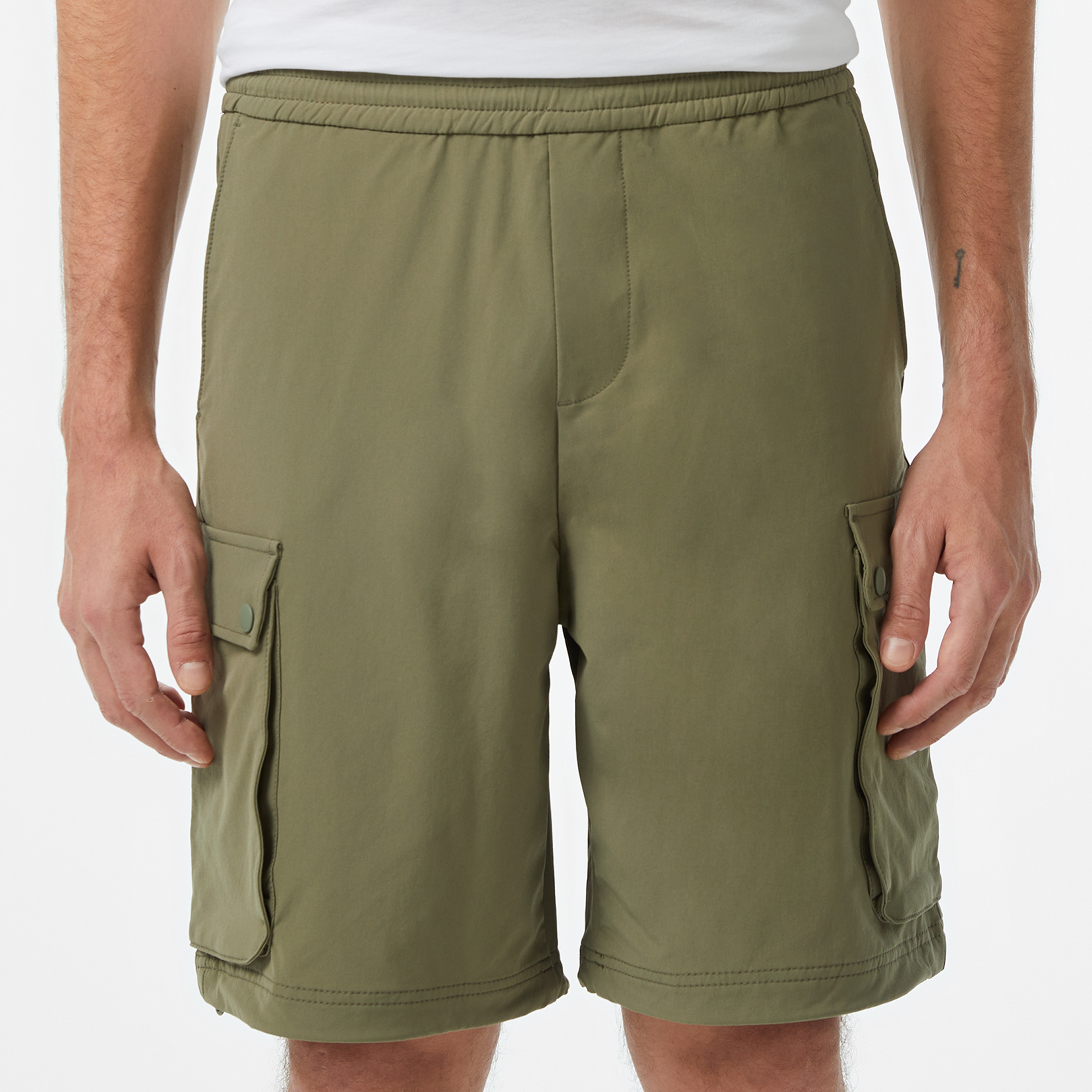 Erkek Relaxed Fit Haki Bermuda Şort