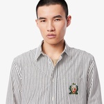 Erkek Regular Fit Çizgili Beyaz Gömlek