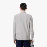 Erkek Regular Fit Çizgili Beyaz Gömlek