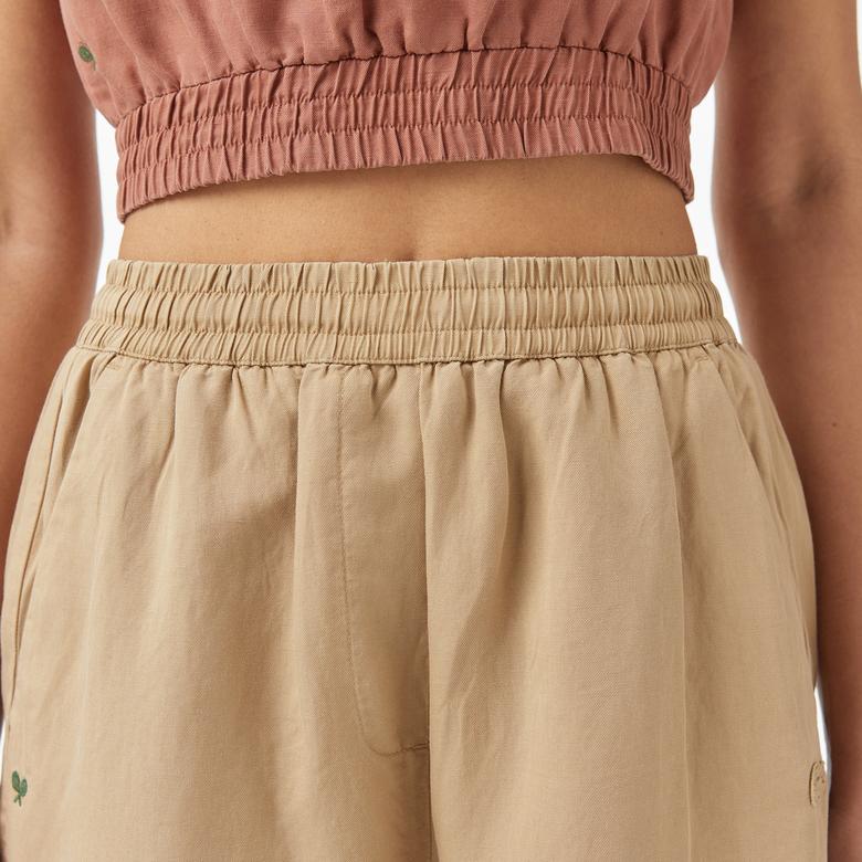 Kadın Regular Fit Bej Bermuda Şort