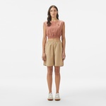 Kadın Regular Fit Bej Bermuda Şort