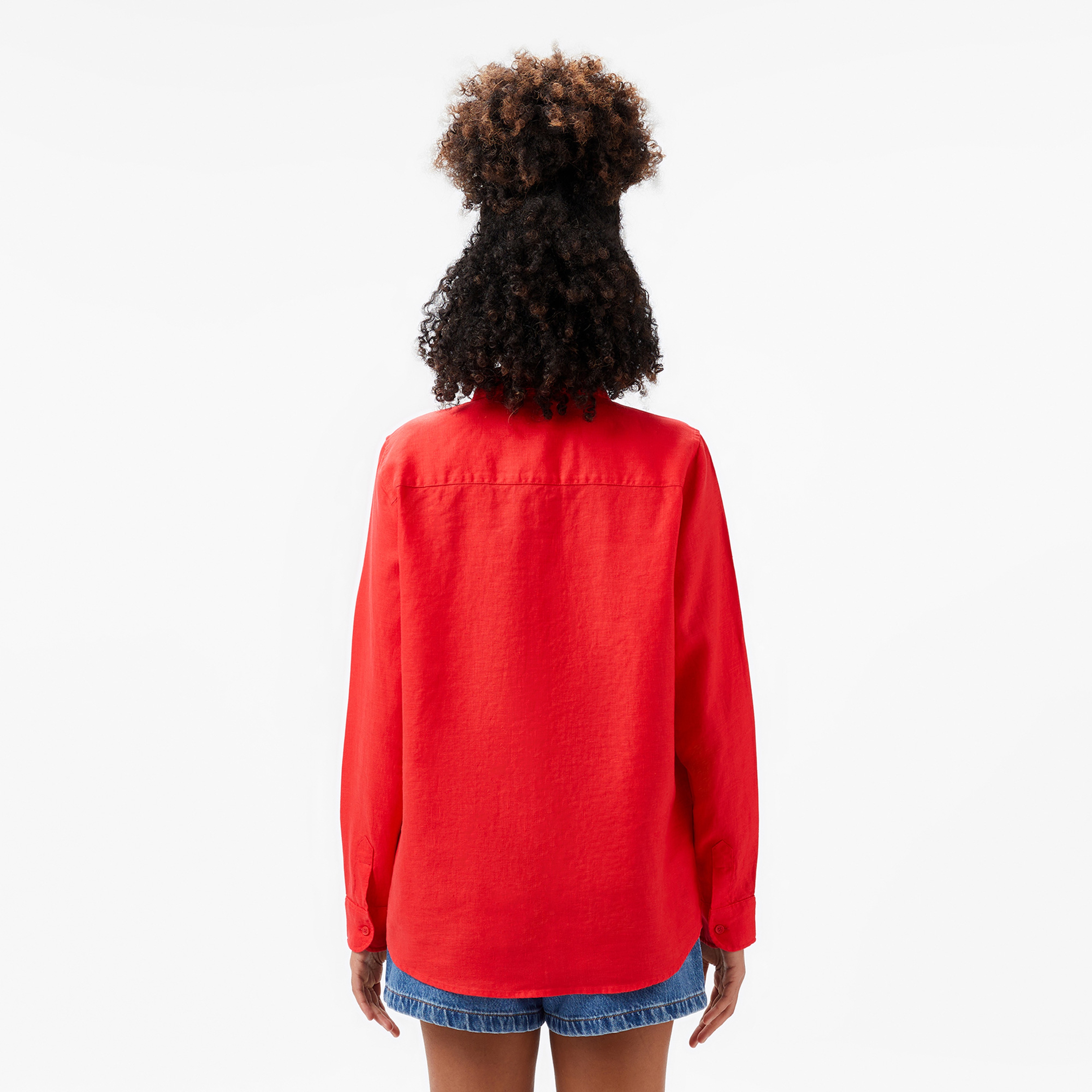 Kadın Relaxed Fit Kırmızı Gömlek
