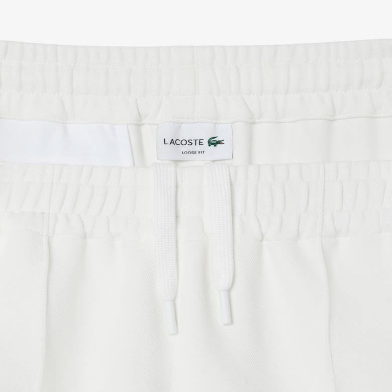 Erkek Loose Fit Beyaz Eşofman Altı