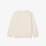 Çocuk Bisiklet Yaka Desenli Krem Sweatshirt