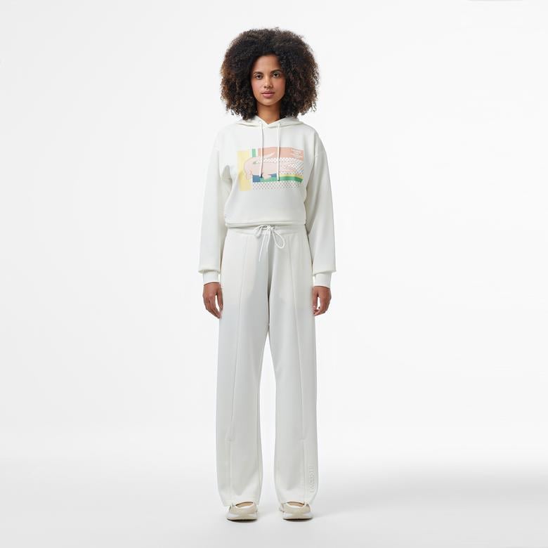 Lacoste Kadın Loose Fit Beyaz Eşofman Altı