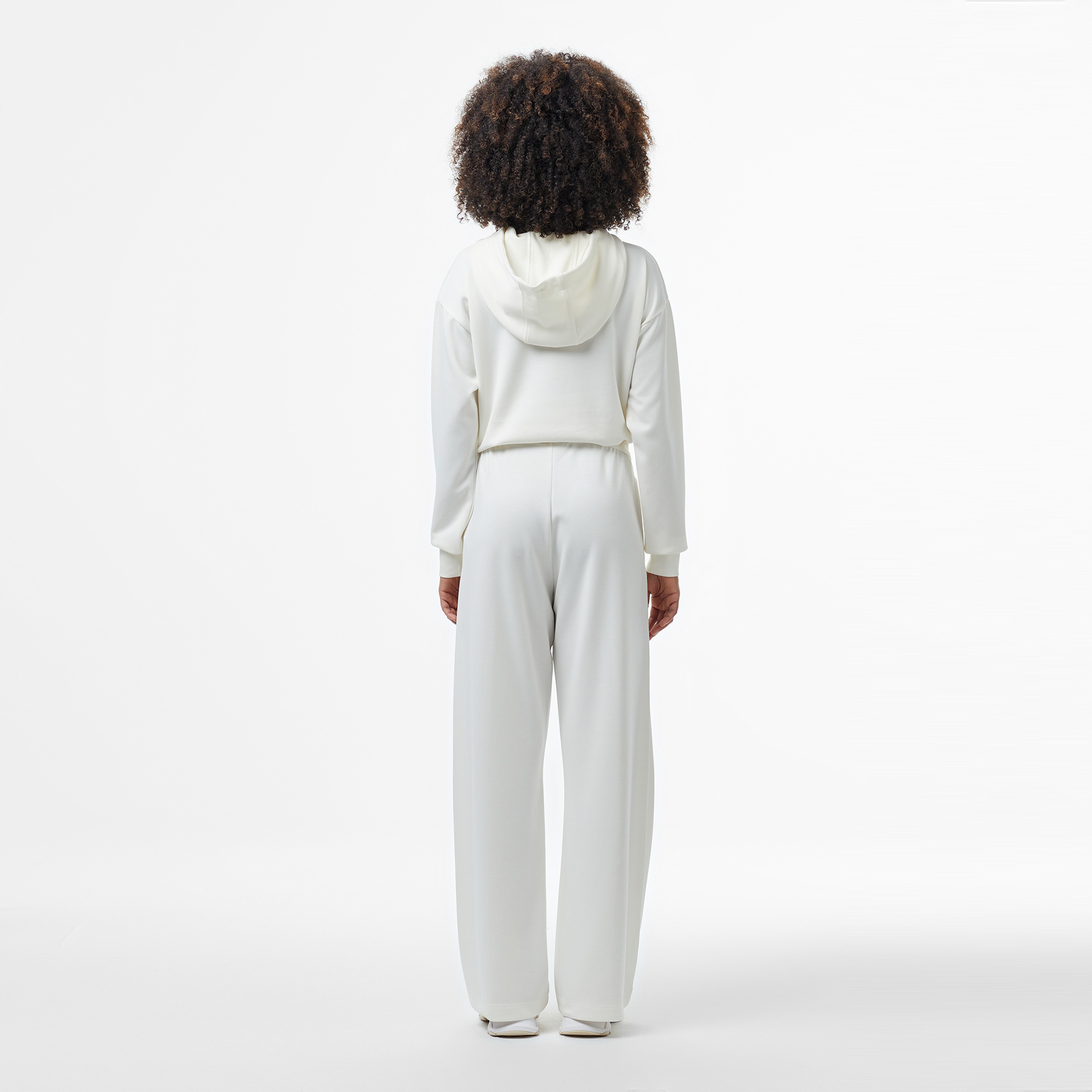 Kadın Loose Fit Beyaz Eşofman Altı