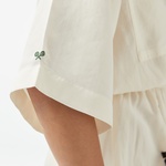 Kadın Flare Fit Kısa Kollu Gömlek Yaka Beyaz Elbise