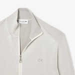 Lacoste Erkek Classic Fit Fermuarlı Yaka Gri Triko