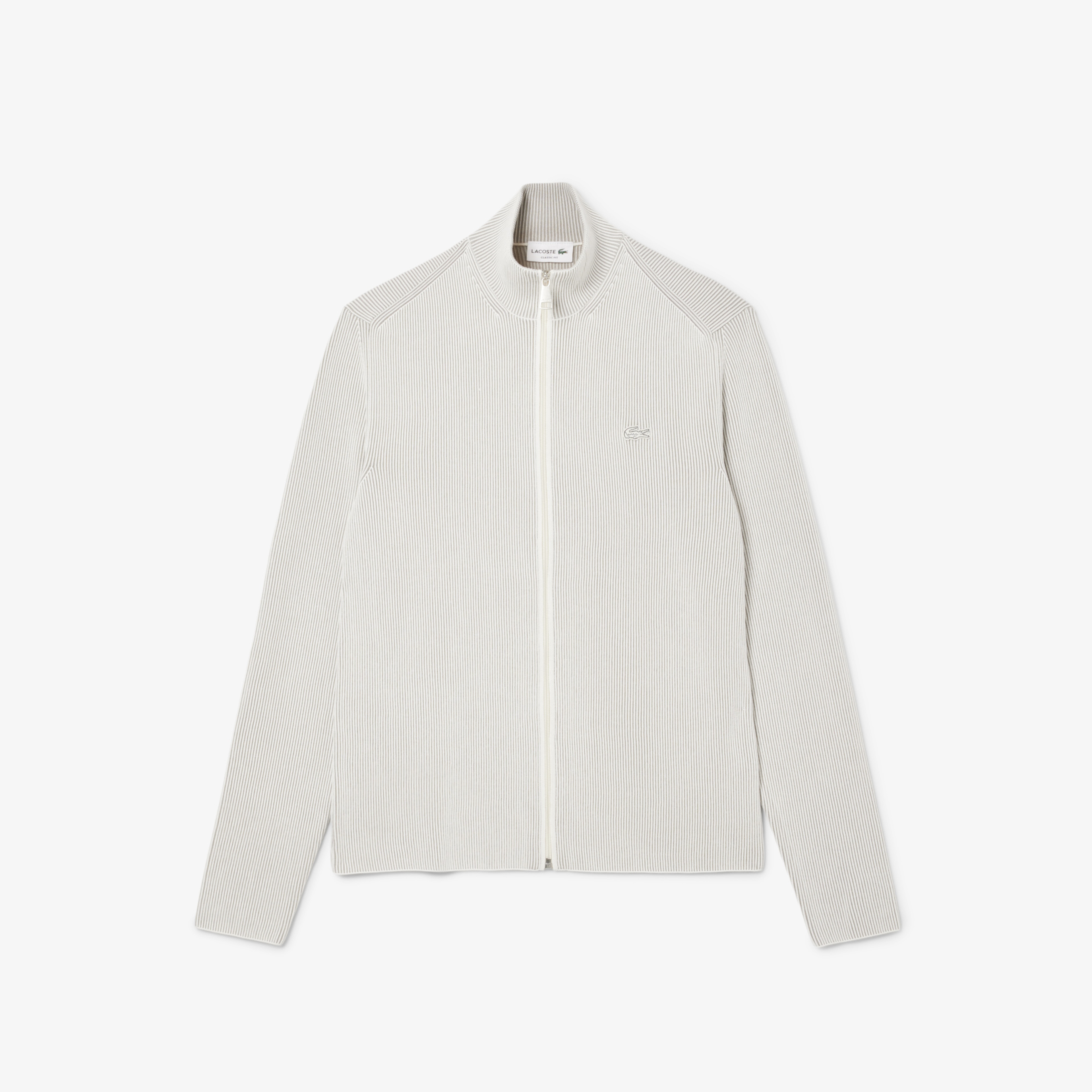 Lacoste Erkek Classic Fit Fermuarlı Yaka Gri Triko