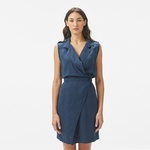 Kadın Classic Fit Kolsuz Lacivert Elbise