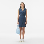 Kadın Classic Fit Kolsuz Lacivert Elbise