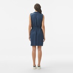 Kadın Classic Fit Kolsuz Lacivert Elbise