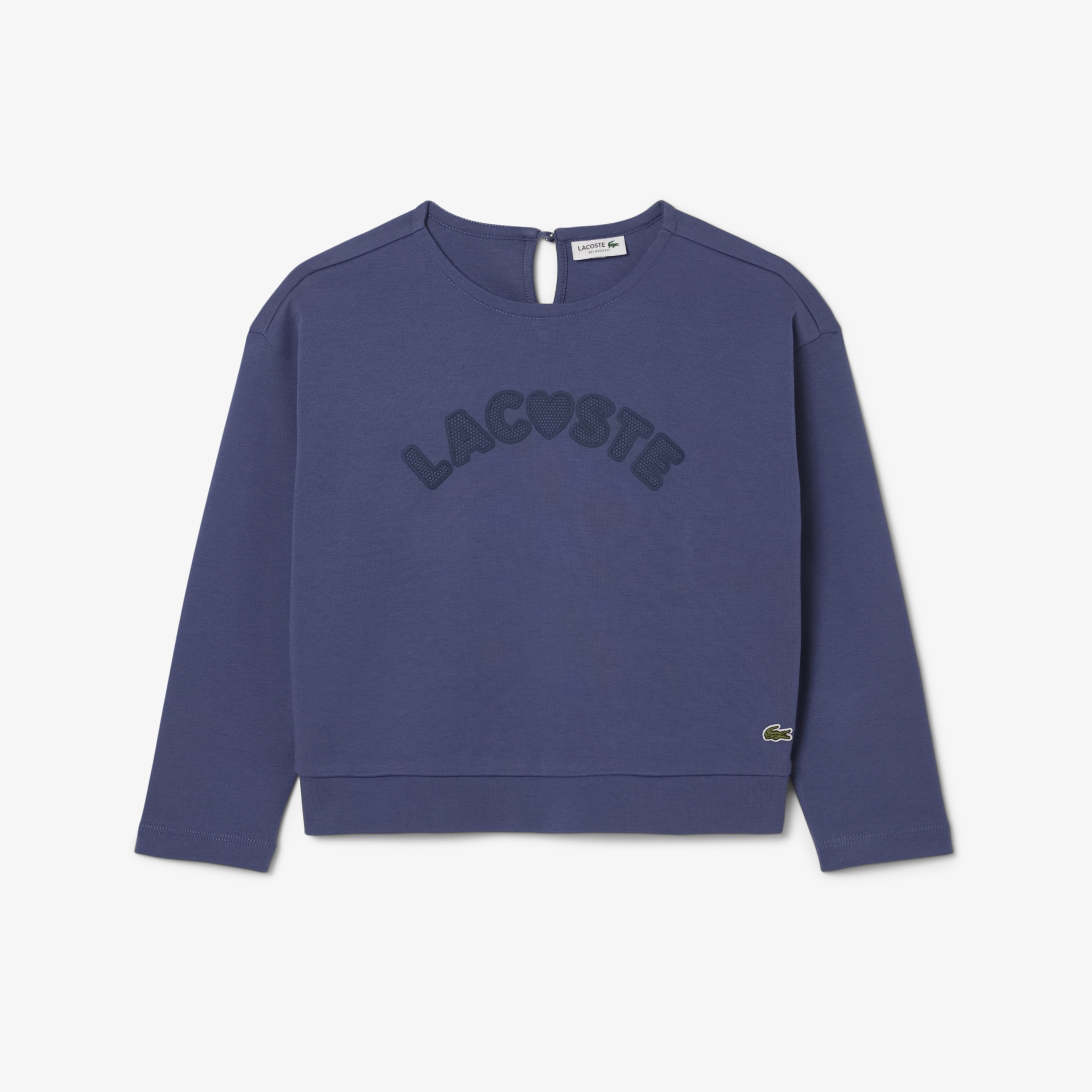 Kız Çocuk Uzun Kollu Bisiklet Yaka Baskılı Mor T-Shirt