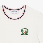 Kadın Regular Fit Kısa Kollu Bisiklet Yaka Beyaz Triko