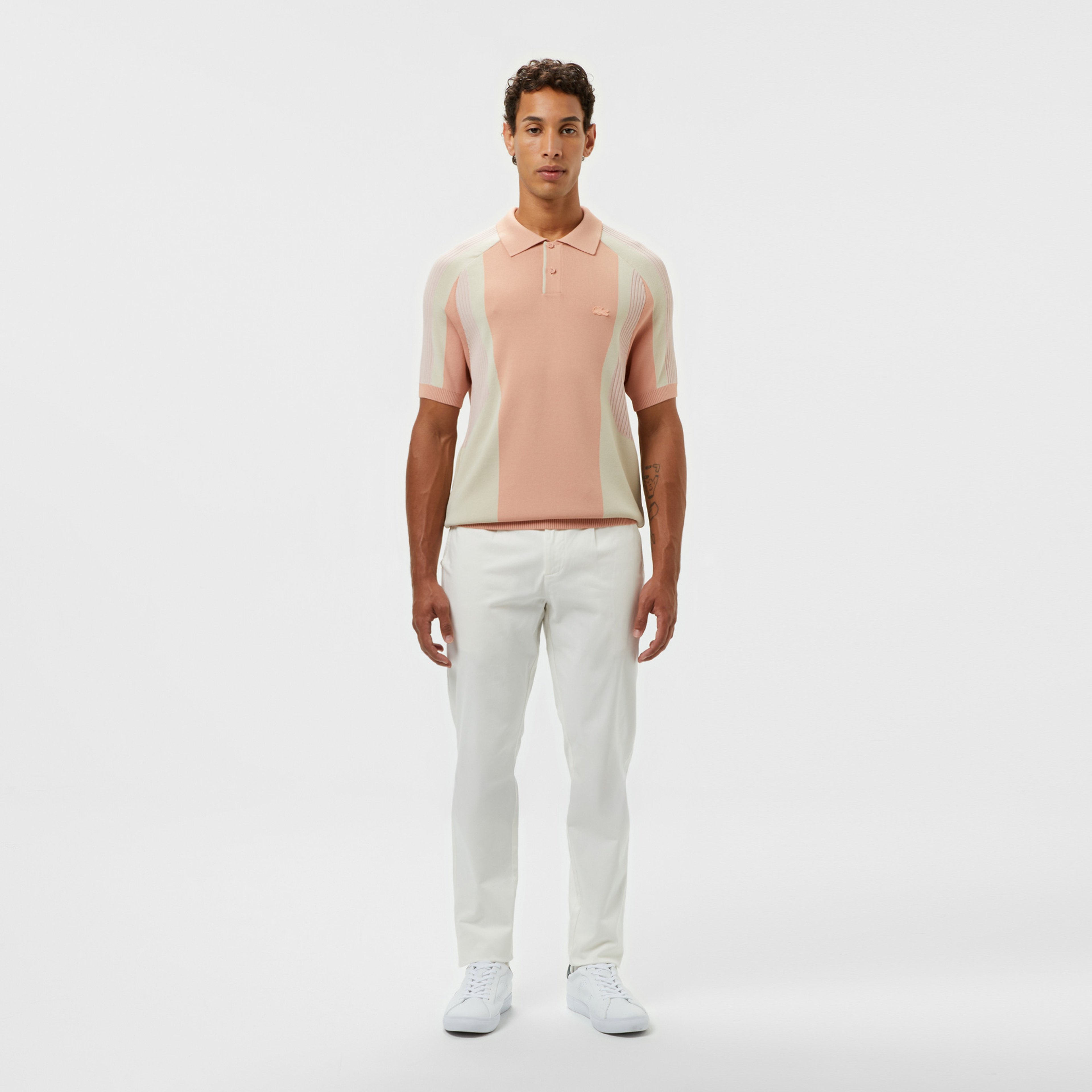 Erkek Tapered Fit Beyaz Pantolon