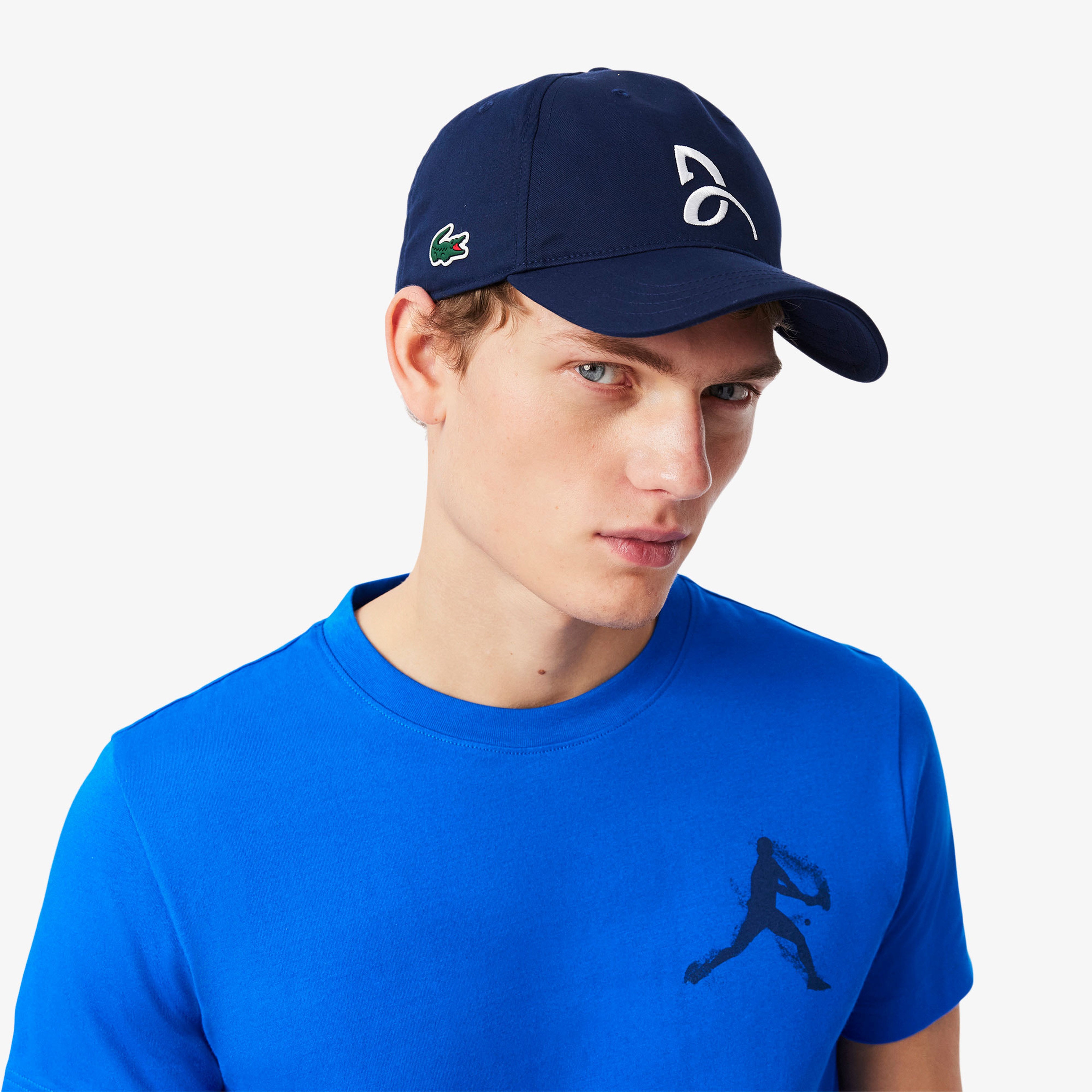 Tennis x Novak Djokovic Erkek Regular Fit Bisiklet Yaka Baskılı Lacivert T-Shirt & Şapka Seti