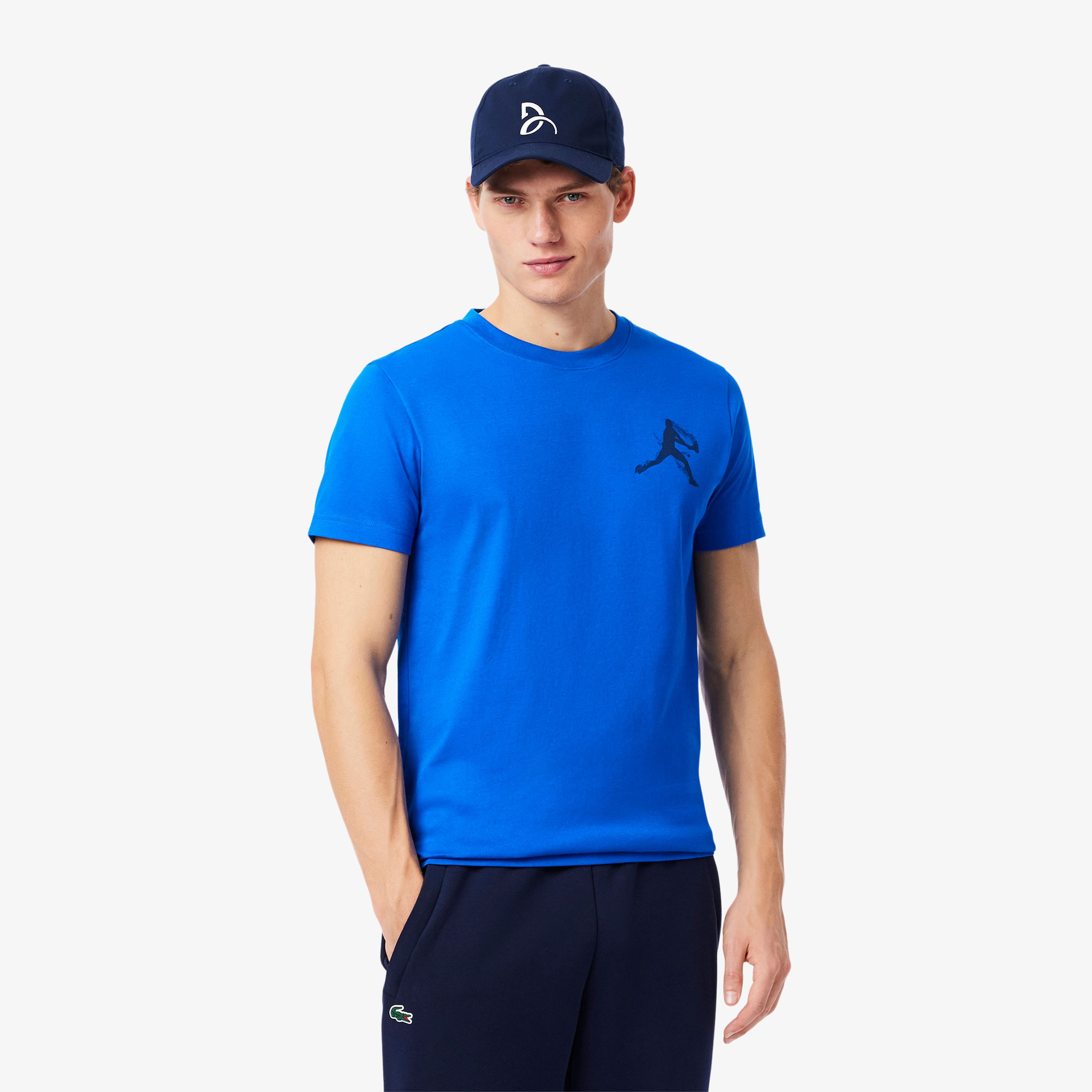 Tennis x Novak Djokovic Erkek Regular Fit Bisiklet Yaka Baskılı Lacivert T-Shirt & Şapka Seti