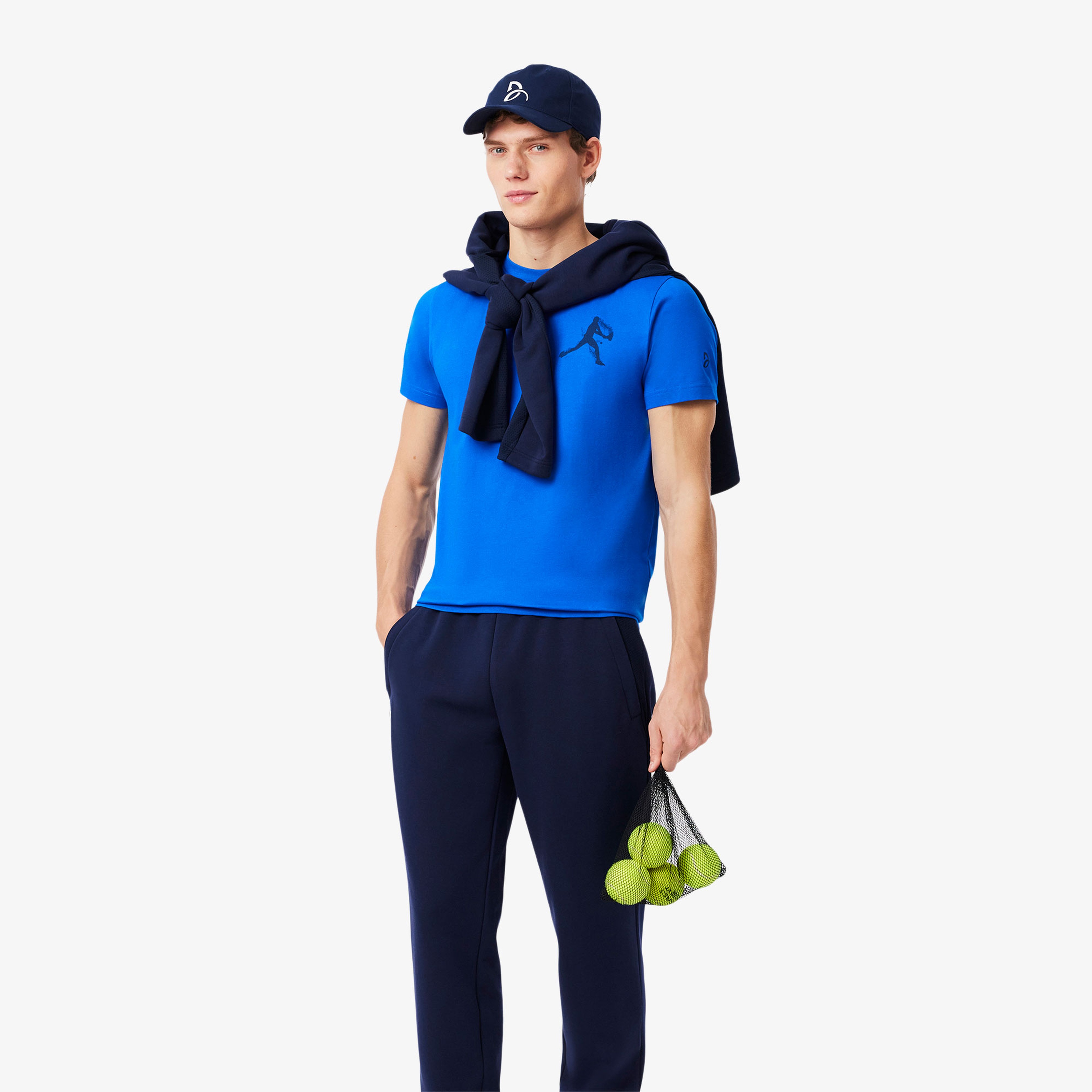 Tennis x Novak Djokovic Erkek Regular Fit Bisiklet Yaka Baskılı Lacivert T-Shirt & Şapka Seti