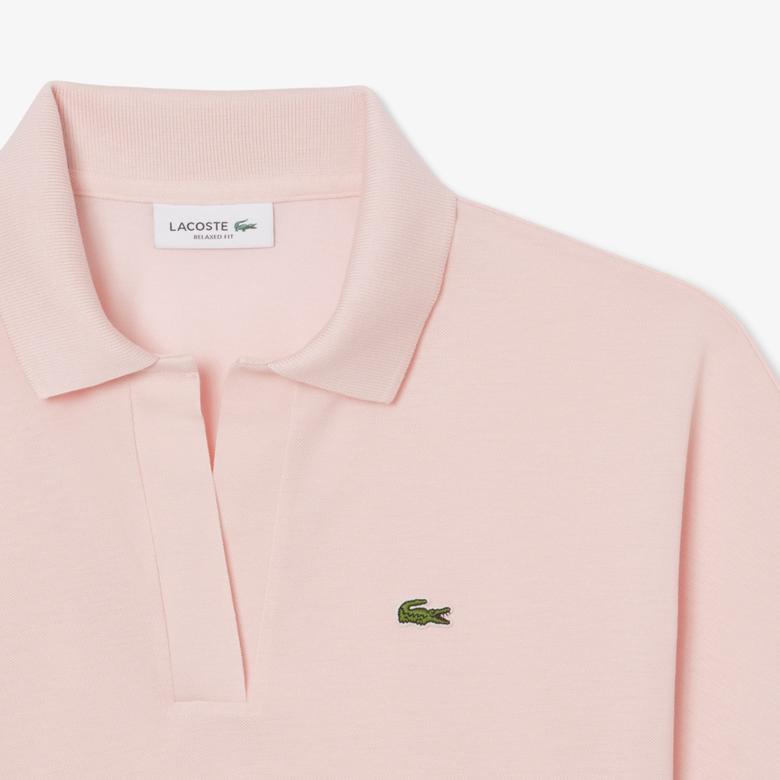 Kadın Relaxed Fit Polo Yaka Pembe Polo