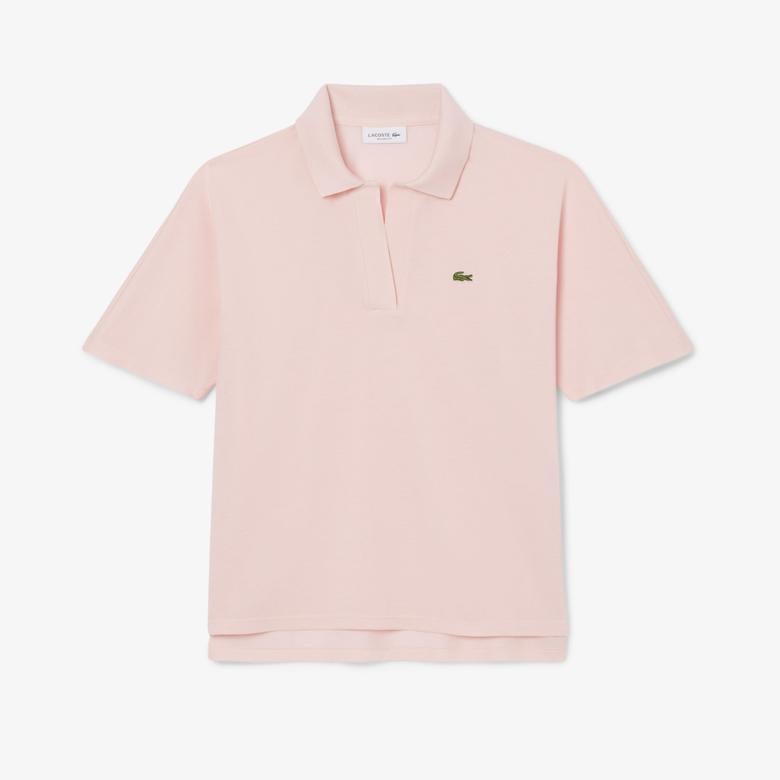 Kadın Relaxed Fit Polo Yaka Pembe Polo
