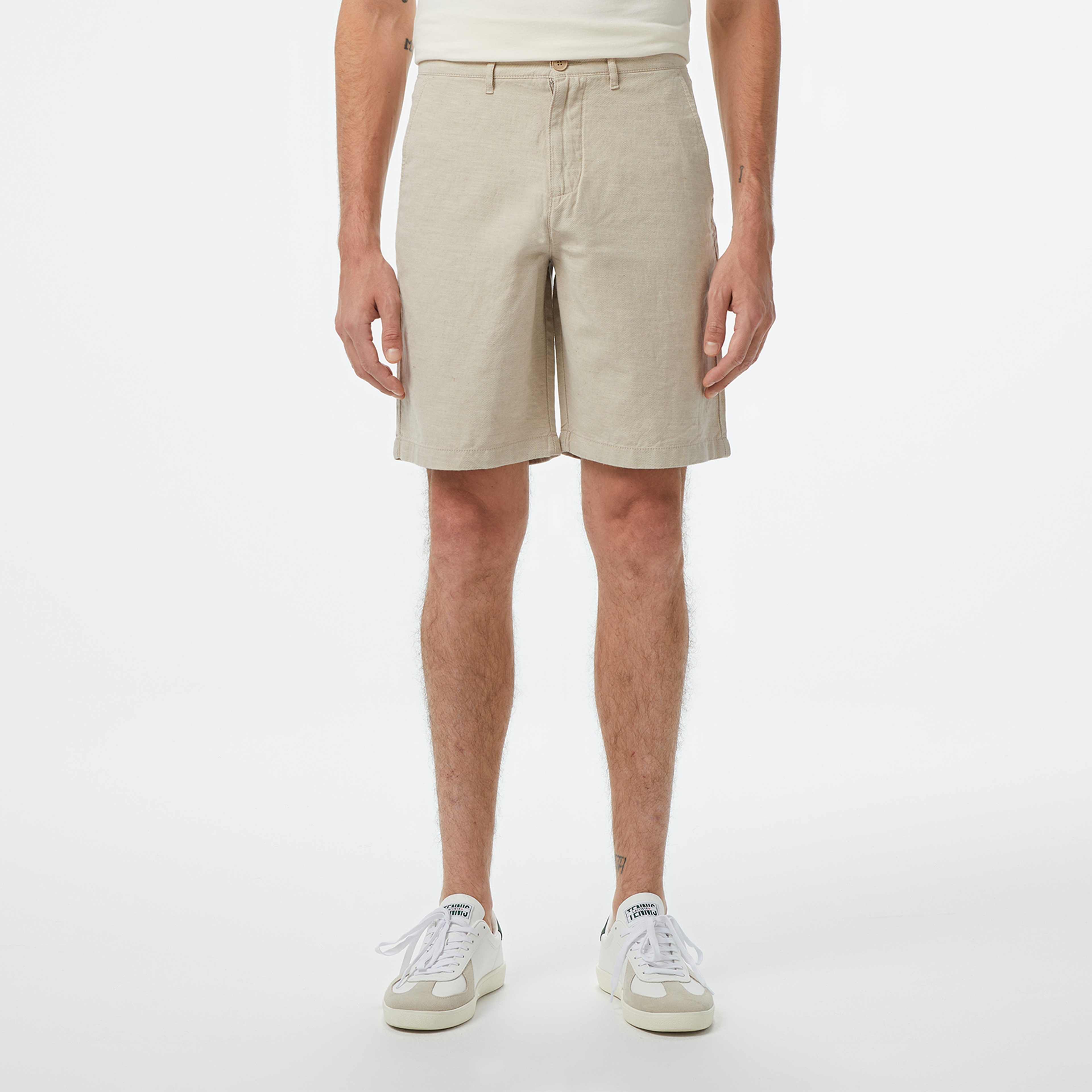 Erkek Slim Fit Bej Bermuda Şort