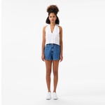 Kadın Kolsuz V Yaka Beyaz Triko