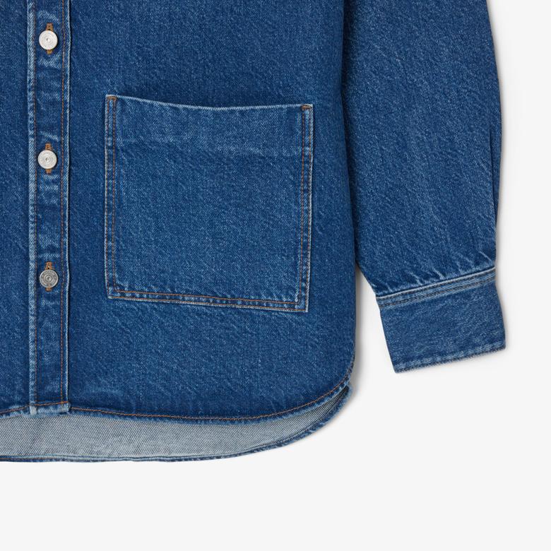 Kadın Relaxed Fit Denim Lacivert Ceket