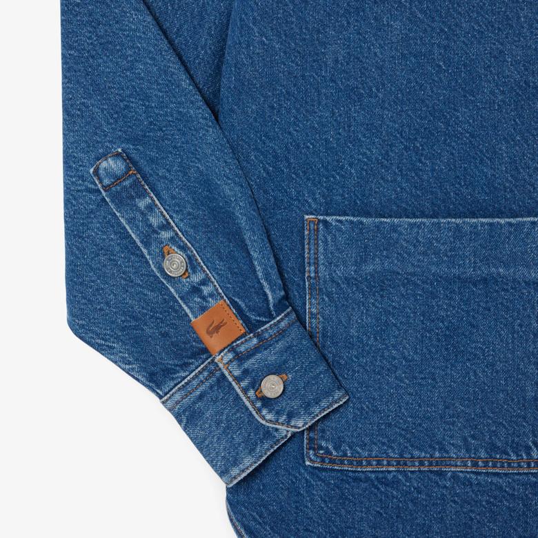 Kadın Relaxed Fit Denim Lacivert Ceket