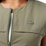 Kadın Regular Fit Kolsuz Fermuarlı Haki Gömlek