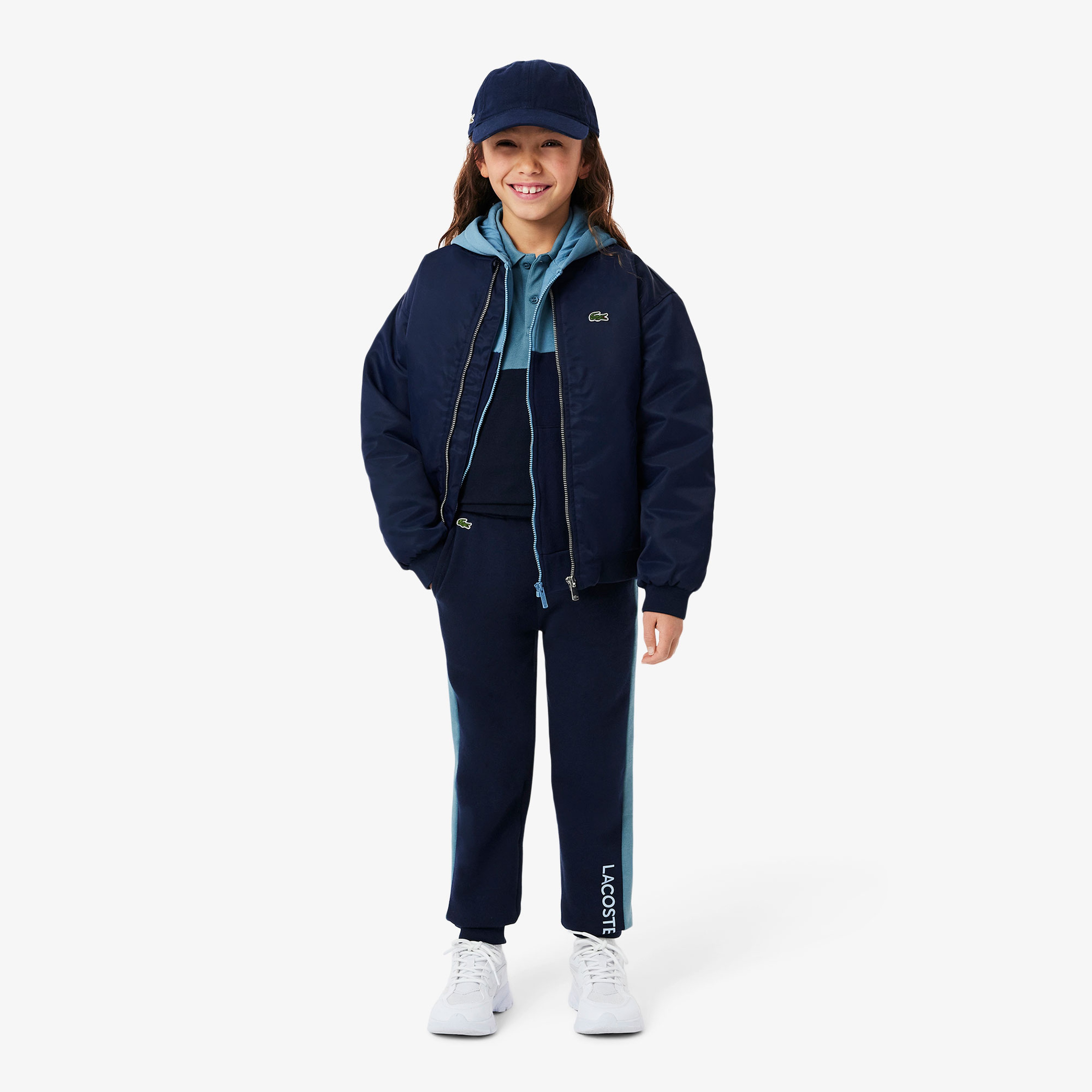 Çocuk Renk Bloklu Lacivert Polo