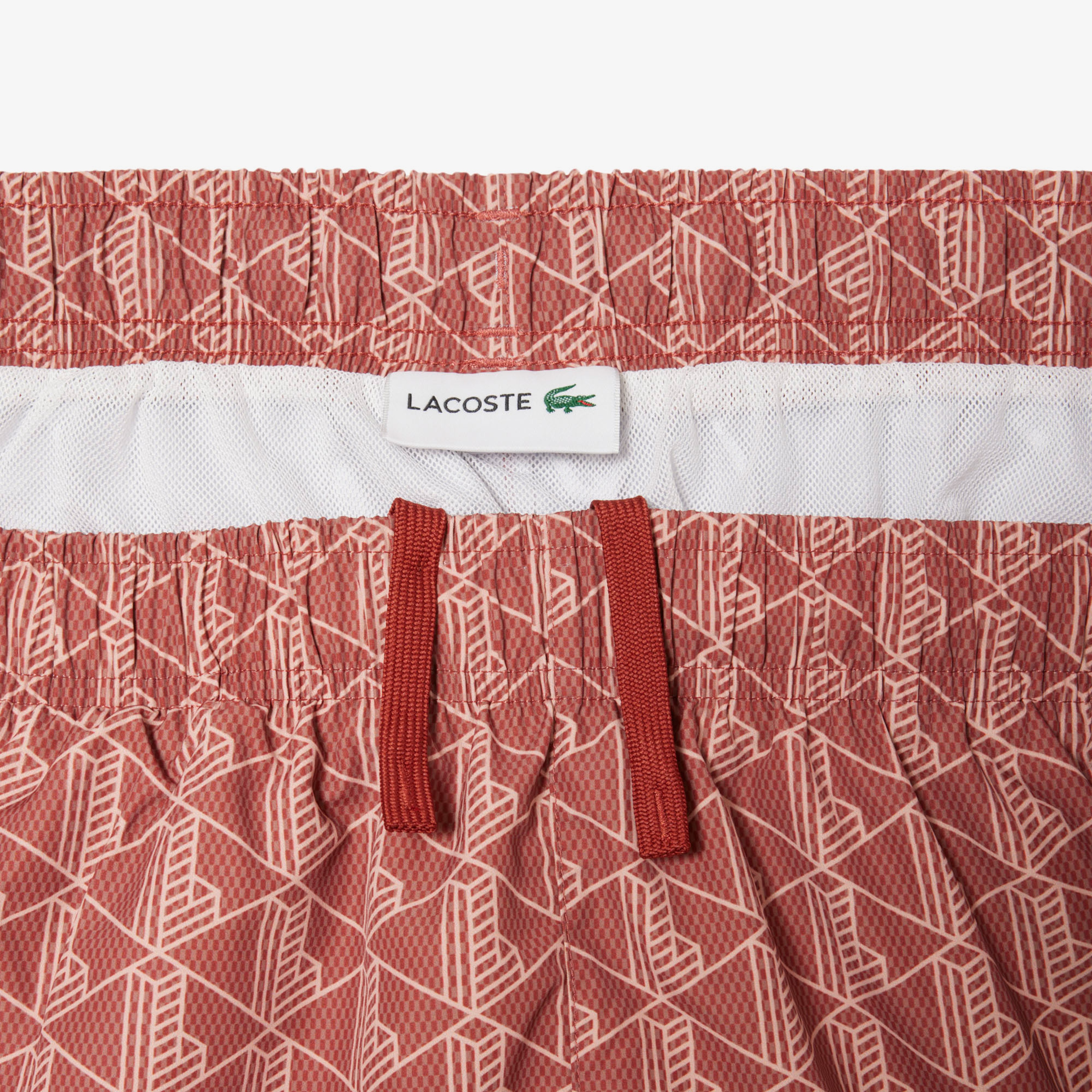 Lacoste Mid Monogram Print Swim Erkek Turuncu Mayo